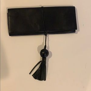 Banana republic black leather clutch
